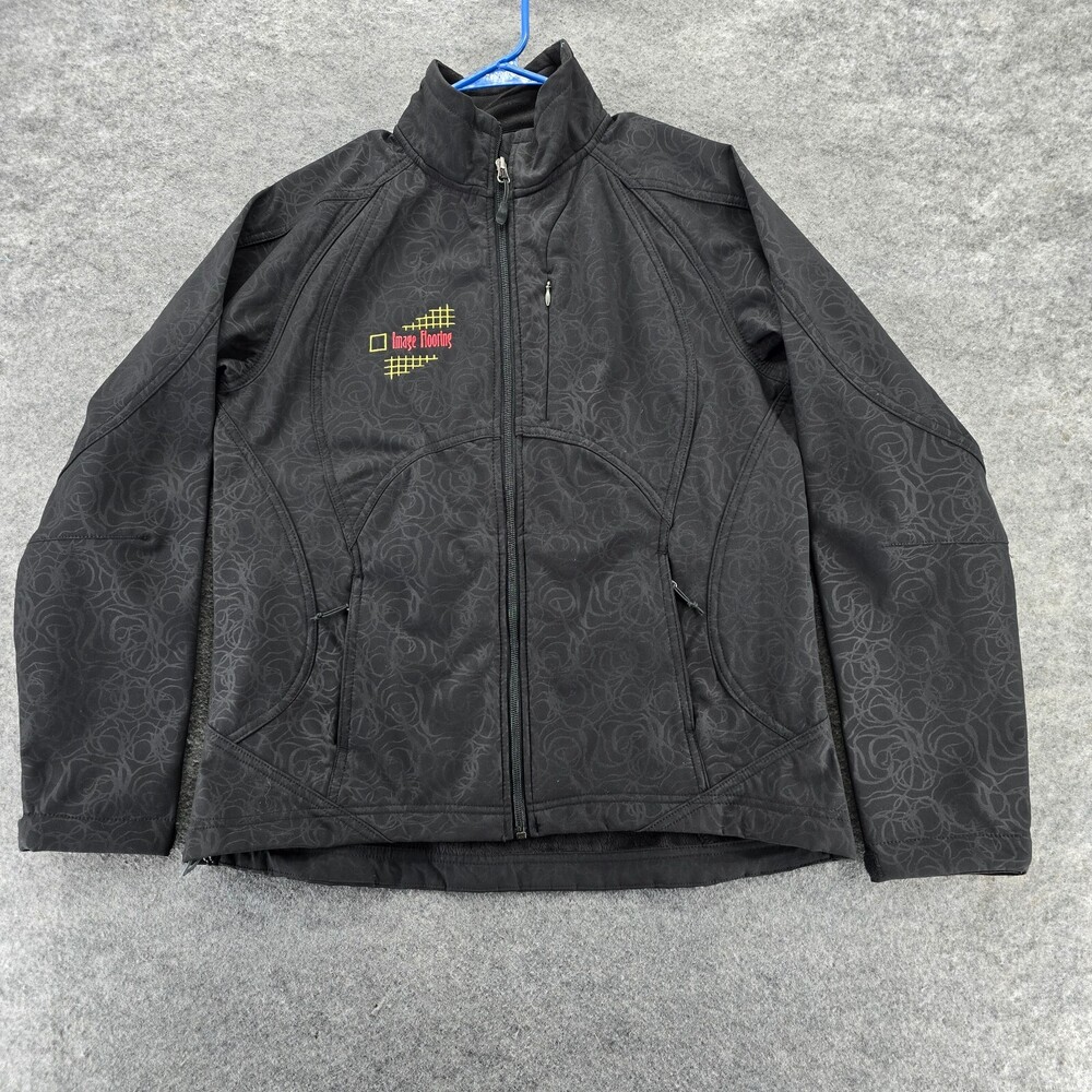 Double Diamond Softshell Jacket Womens Medium Black Floral Embossed